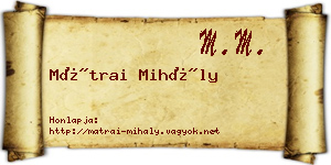 Mátrai Mihály névjegykártya