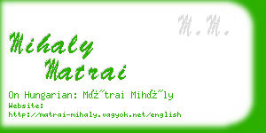 mihaly matrai business card